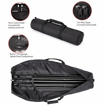 Generic Heavy-Duty Carrying Bag for 3 Light Stands Padded Tripod & Stand Storage Case with Dual Zipper