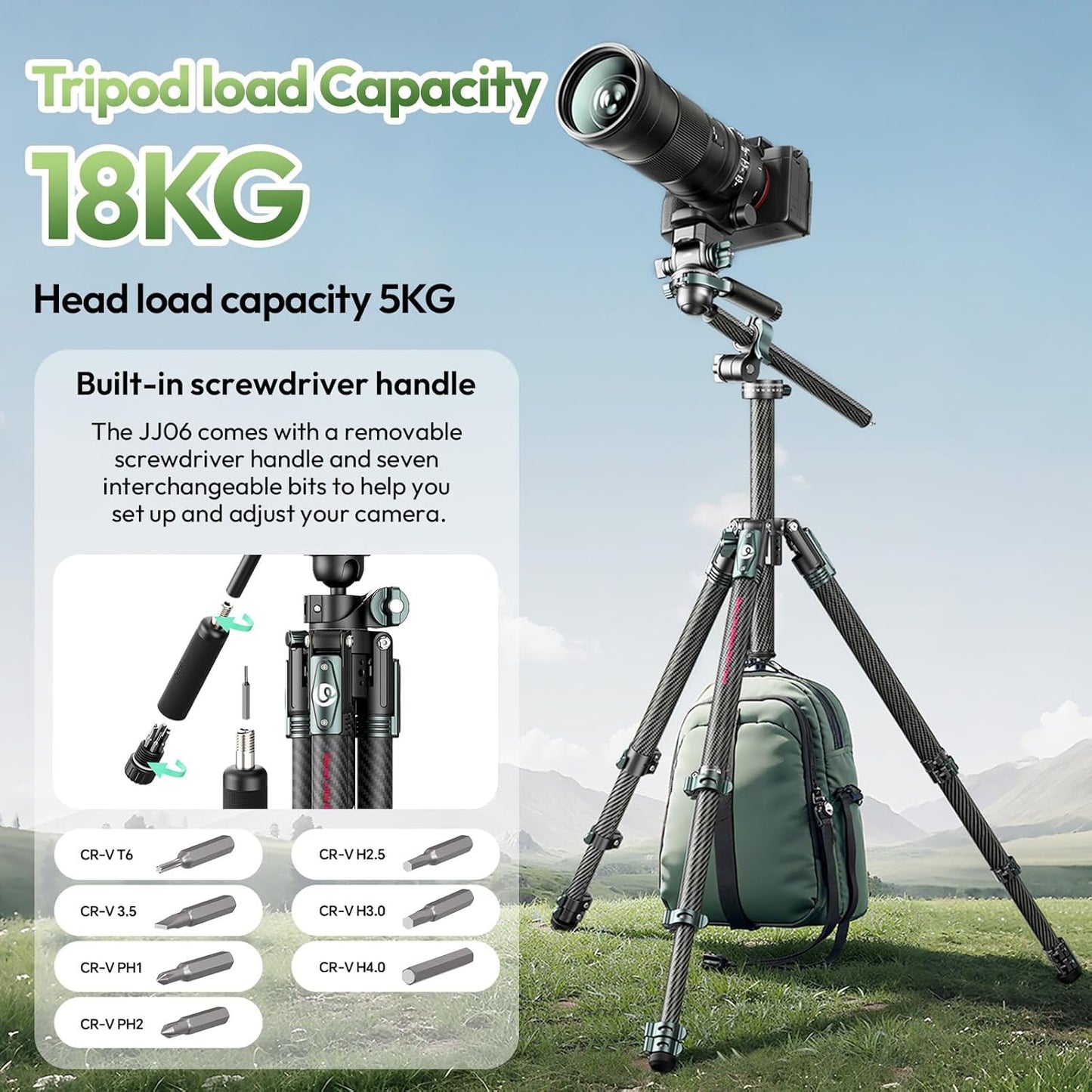 ULANZI JJ06 GlideGo Carbon Fiber Video Tripod