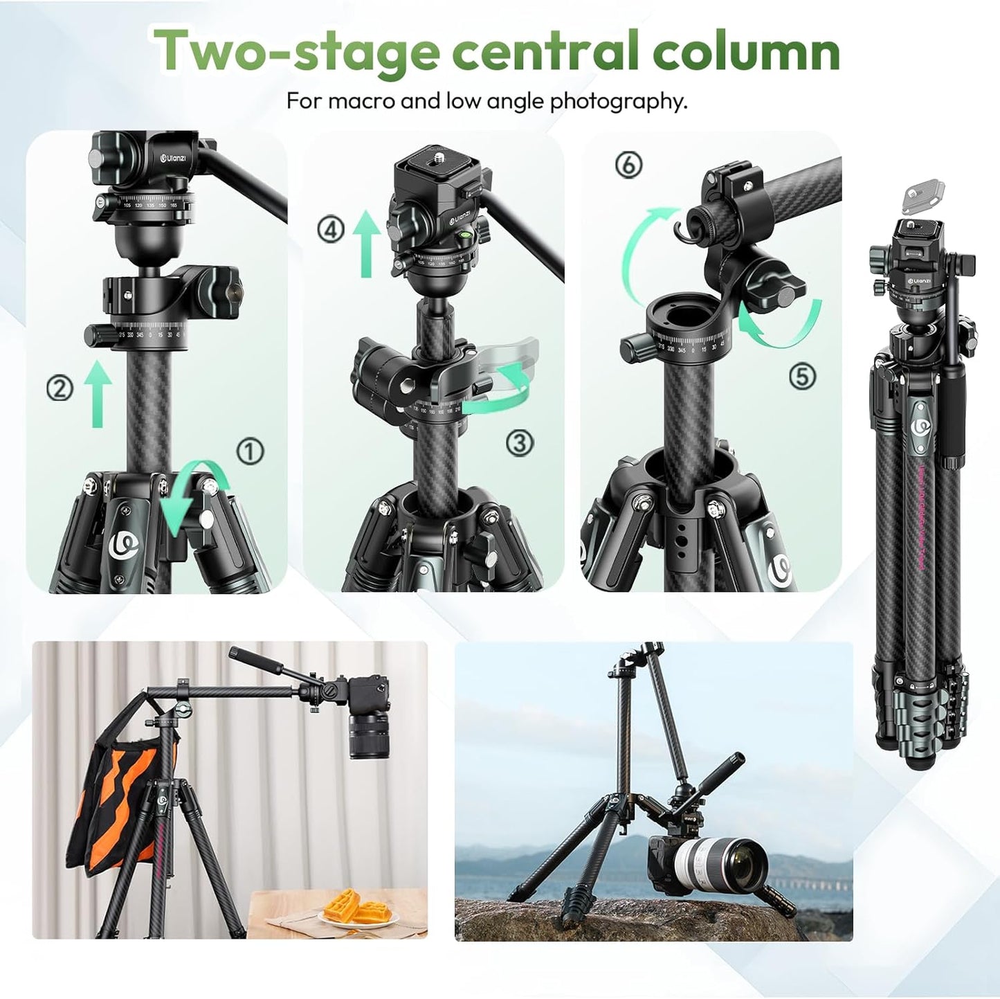 ULANZI JJ06 GlideGo Carbon Fiber Video Tripod
