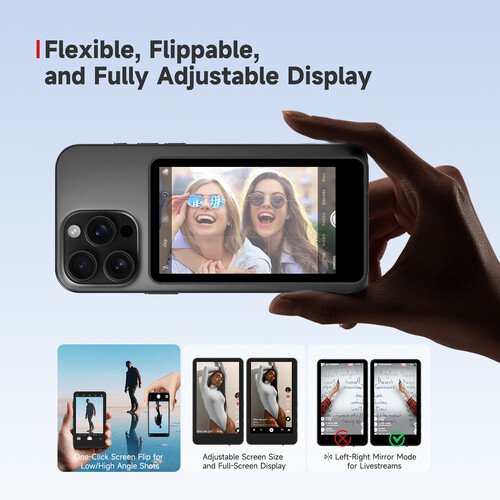 Synco XView M4 Selfie Monitor Screen for Phone Vlogging – Black
