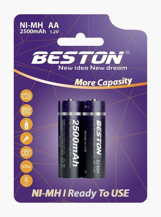 Beston Rechargeable Battery AA 2500mAh (2Pcs)