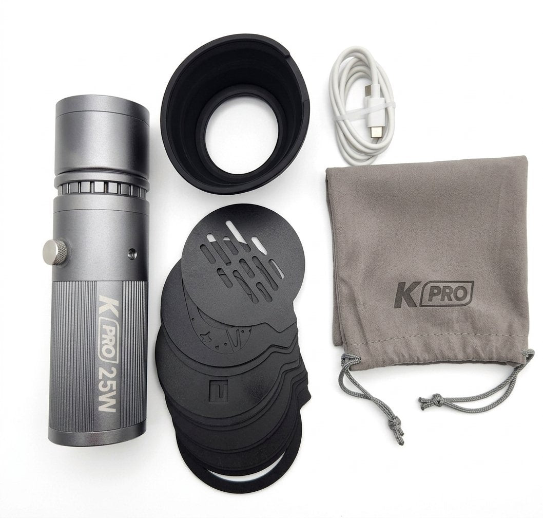 KPro 25W LED Spotlight – 4-Color Lighting Modes Compact Studio Light
