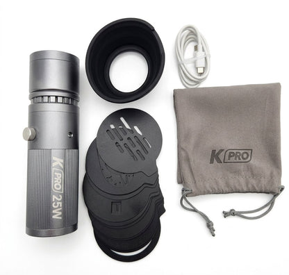 KPro 25W LED Spotlight – 4-Color Lighting Modes Compact Studio Light