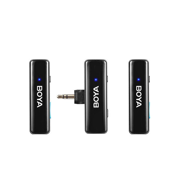BOYA BOYALINK 1-2-Person All-in-One Wireless Microphone System with Interchangeable Connectors 2.4 GHz (Black)