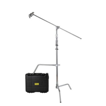 Meking K-3 Heavy-Duty C-Stand Kit with 40″ Extension Arm & Grip Head – 3-Section, Max Height 2900mm