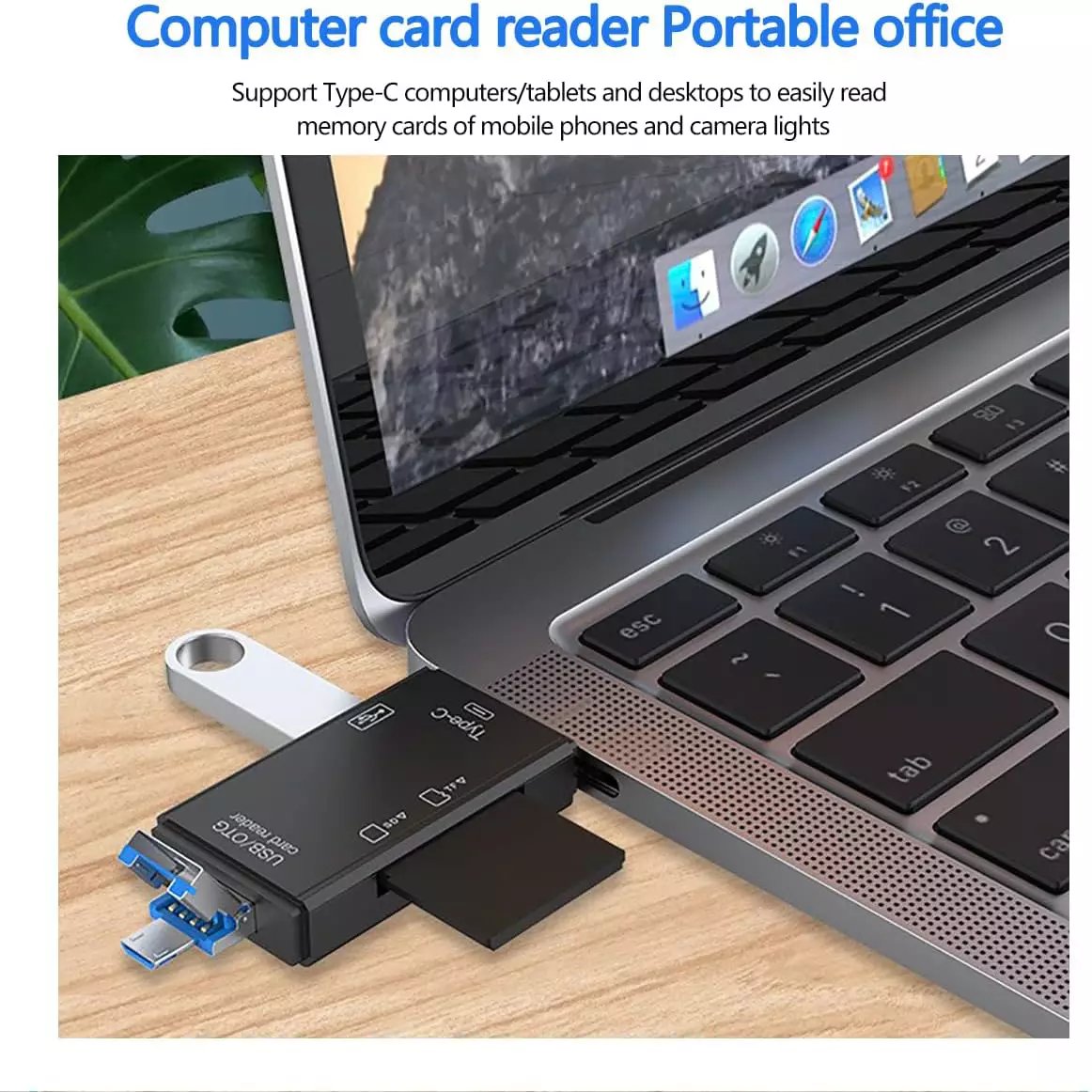 Generic 6-in-1 USB-C & OTG Micro SD Card Reader Adapter