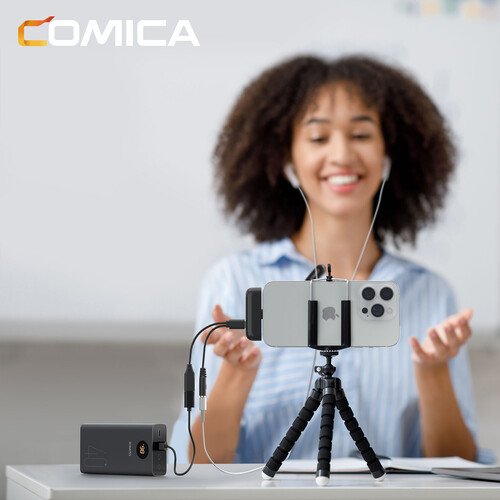 Comica Audio Vimo S UC 2-Person Wireless Microphone System with USB-C Connector for Mobile Devices (Black, 2.4 GHz)