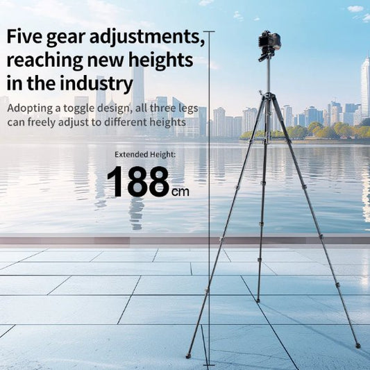 FX Studio T188 Professional Tripod – 188cm Heavy-Duty 5-Section Stand