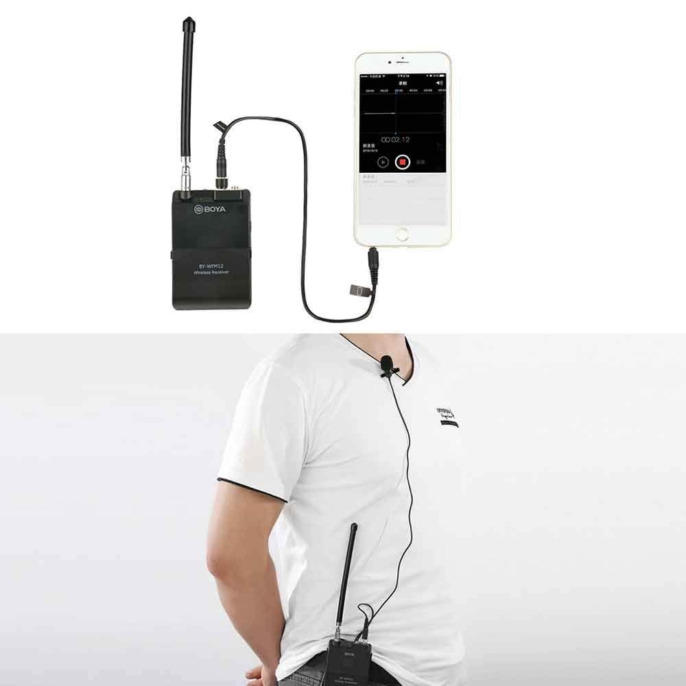 Boya Camera-Mount VHF Wireless Omni Lavalier Microphone, Black – BY-WFM12
