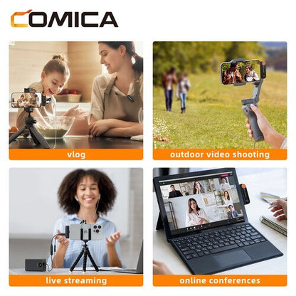 Comica Audio Vimo S MI 2-Person Wireless Microphone System with Lightning Connector for iOS Devices (White, 2.4 GHz)