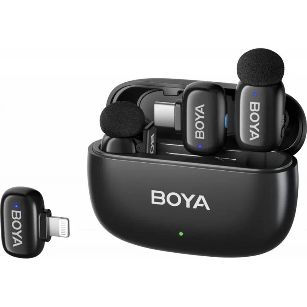 BOYA Mini-12 Tiny Wireless Microphone System Combo Edition (2.4 GHz, Black)