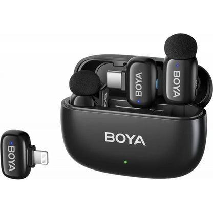BOYA Mini-12 Tiny Wireless Microphone System Combo Edition (2.4 GHz, Black)