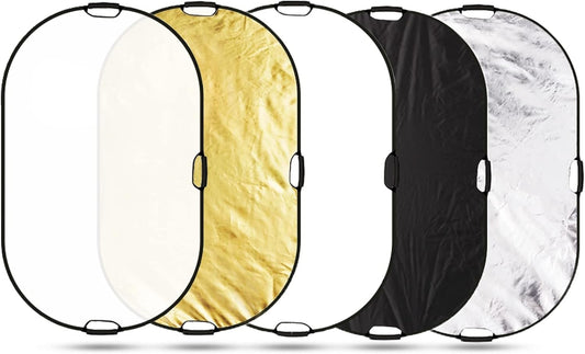 General Reflector 5in1 120×80 Black Silver White Gold and diffuser
