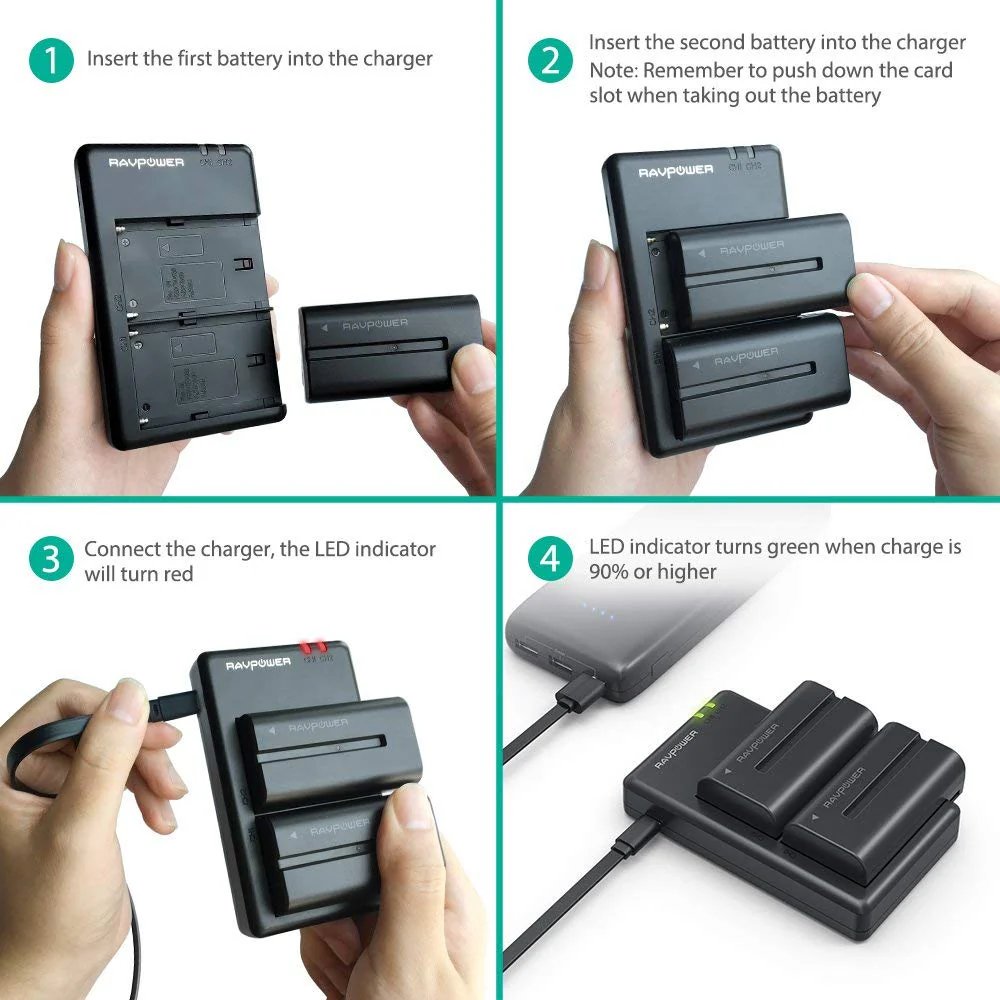 RavPower RP-BC006 NP-F550 Battery Charger For Sony