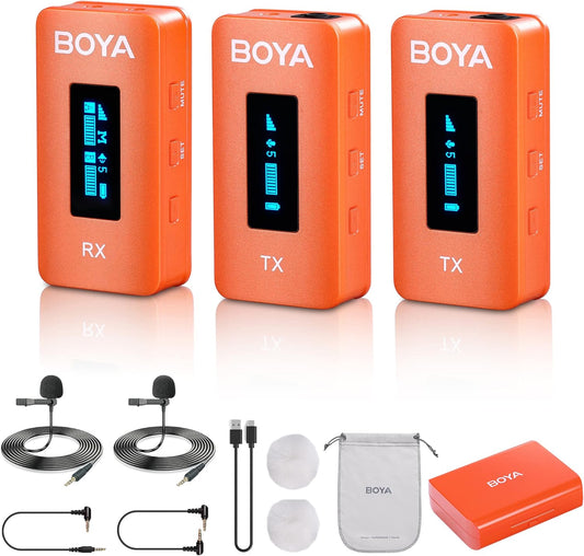 BOYA 2.4G wireless lavalier microphone (2TX+1RX) ,with 100 m distance