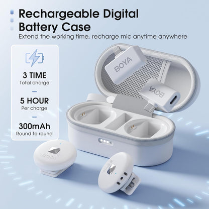BOYA 2.4G wireless mic kit for IOS + Charging Case ( PY-Mini 15 )