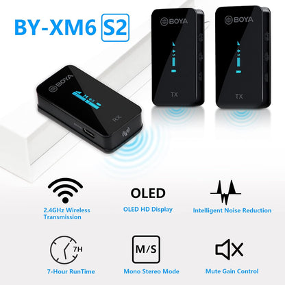 BOYA 2.4G wireless mic kit for TYPE C + Charging Case ( PY-Mini 14 )