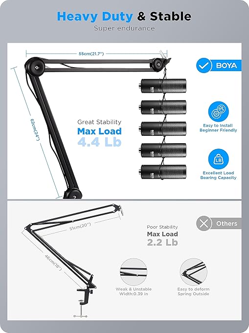 BOYA BY-BA20 Microphone Stand Boom Arm