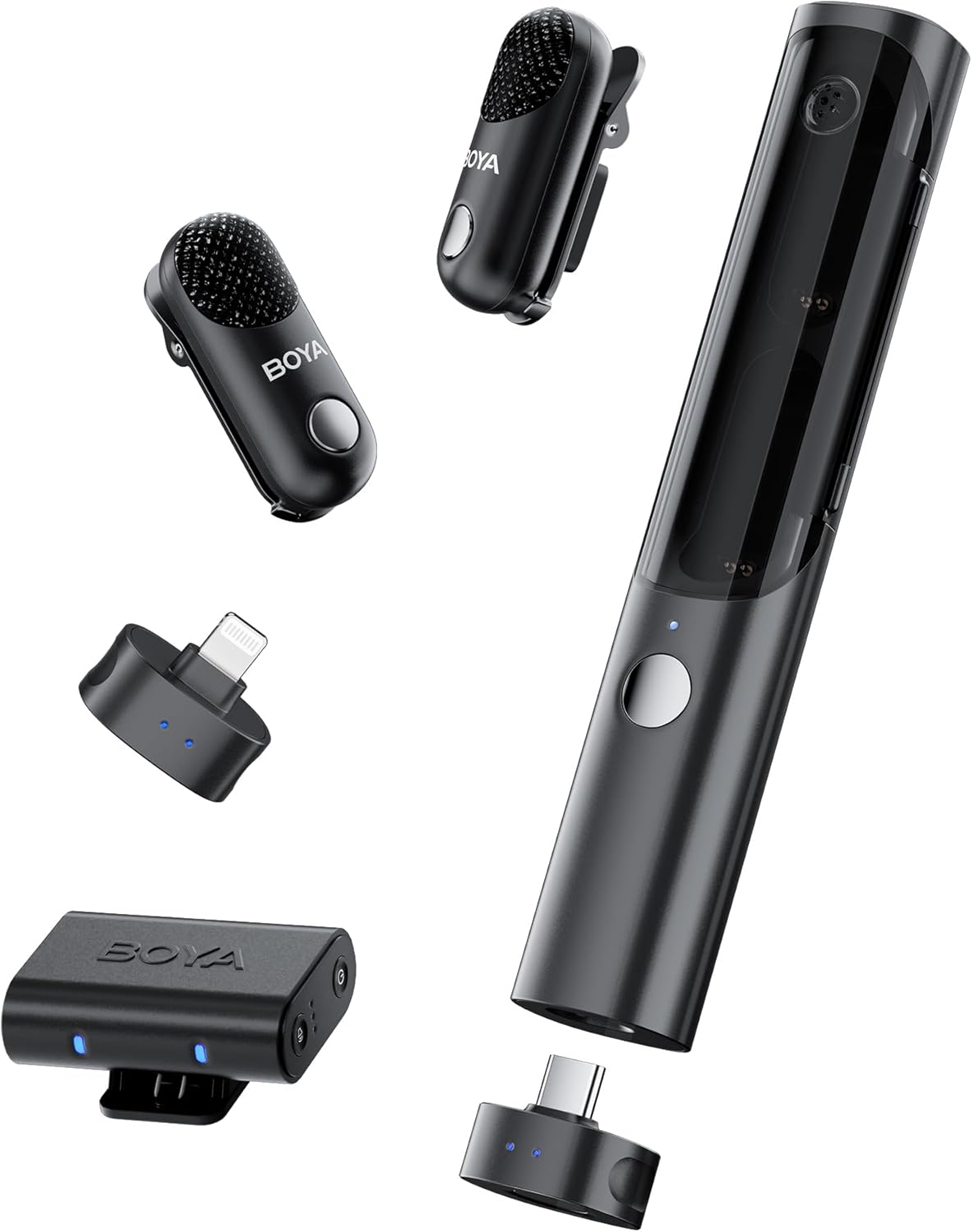 BOYA Magic-2 Mic kit 24 Bit (1to2) type C/ios/3.5mm + Charging Case