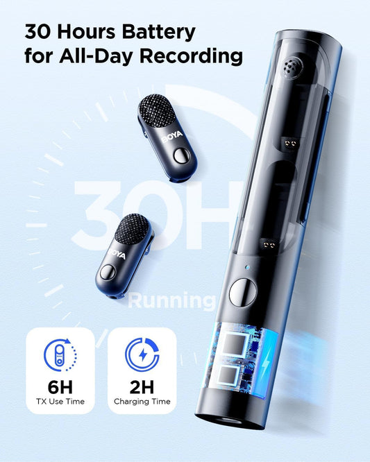BOYA Magic-3 Mic kit 24 Bit (1to2) type C/3.5mm + Charging Case