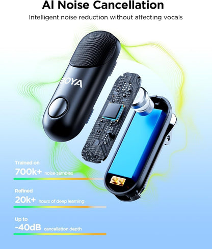 BOYA Magic-3 Mic kit 24 Bit (1to2) type C/3.5mm + Charging Case