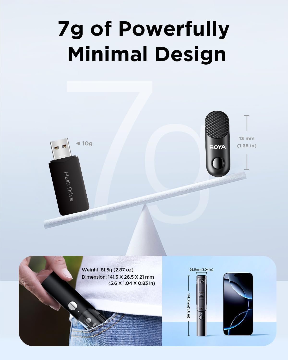 BOYA Magic-3 Mic kit 24 Bit (1to2) type C/3.5mm + Charging Case
