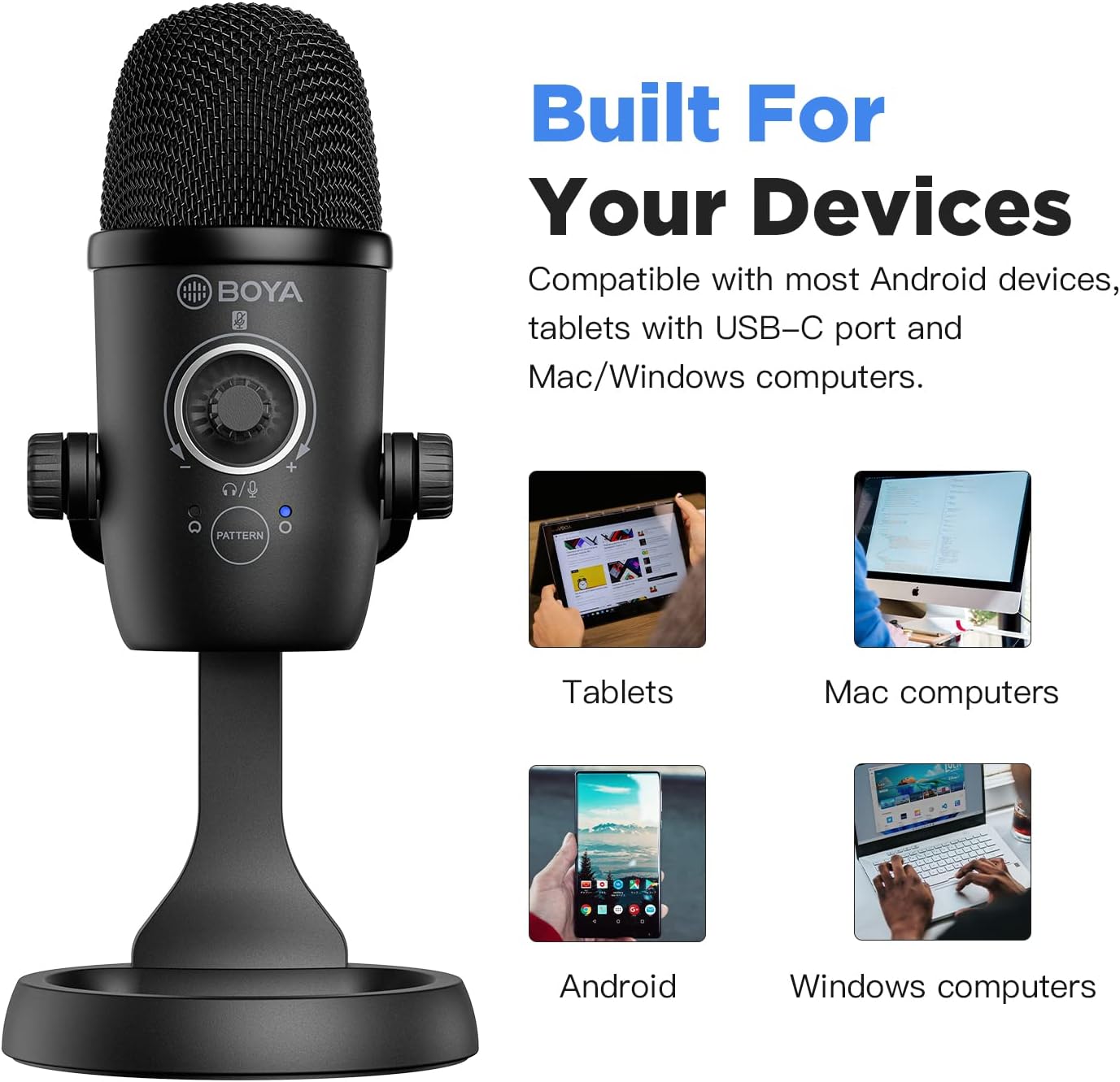 BOYA Mini cardioid USB microphone (with noise cancellation function)