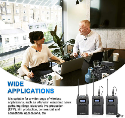 BOYA UHF Wireless mic (2TX + 1RX)