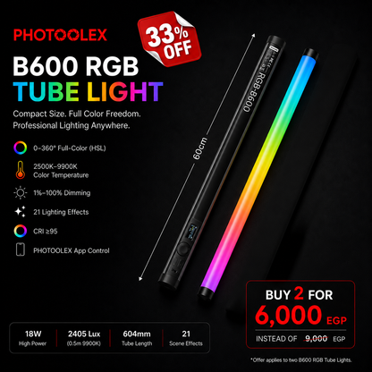 PHOTOOLEX 2- Light Kit B600S RGB Tube Light