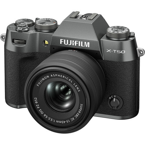 FUJIFILM X-T50 Mirrorless Camera with XC 15-45mm f/3.5-5.6 Lens (Charcoal Silver)