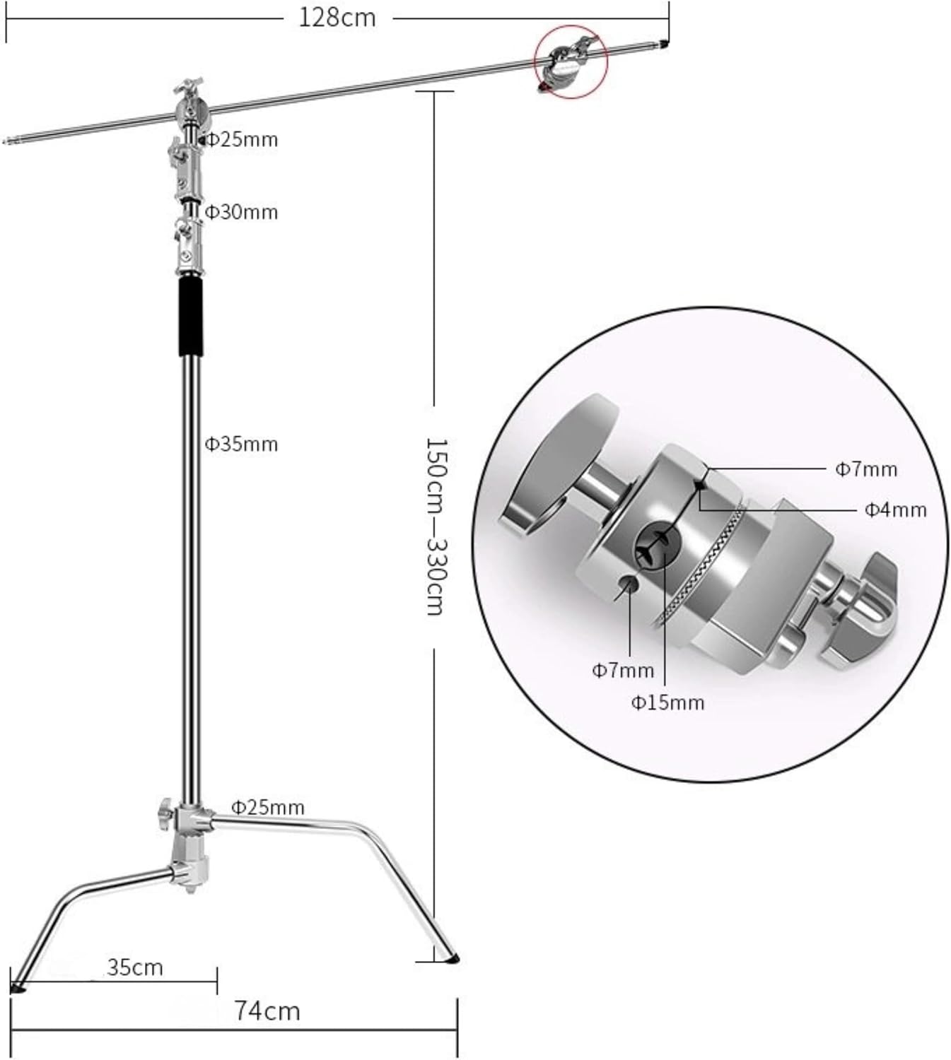 FxStudio ER-300C 3meter Stainless Stell C Stand