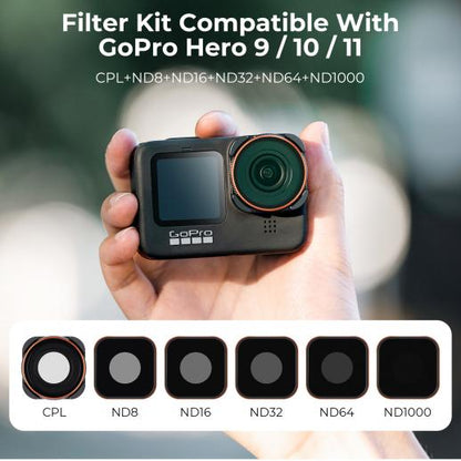 GoPro Hero 9--13 -- 6-in-1 Filter Set (CPL, ND8--ND1000) (KF.2012)