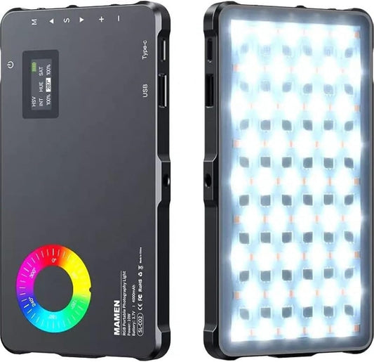 Mamen LED-C02 ( 10W ) RGB Video Light Panel + Cold show