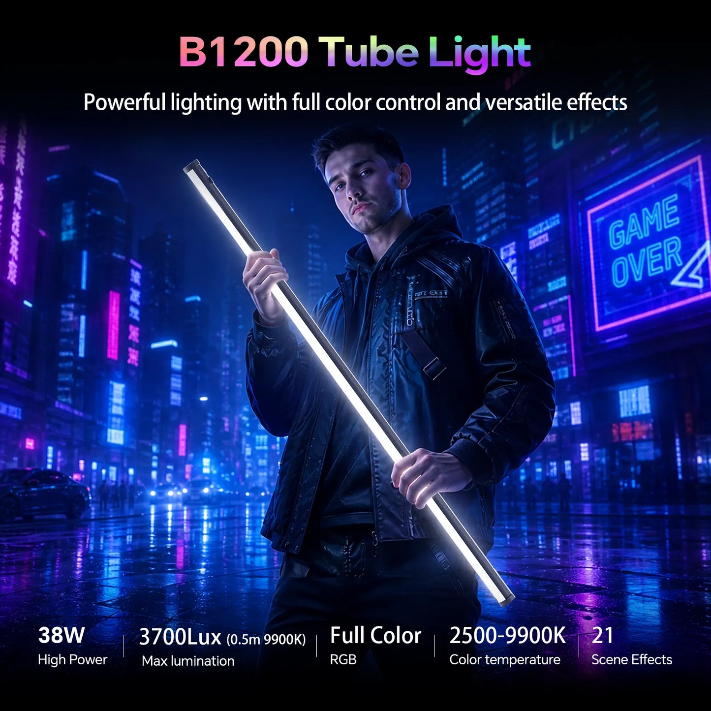 PHOTOOLEX 2- Light Kit B1200S RGB Tube Light