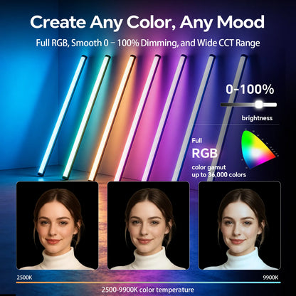 PHOTOOLEX 2- Light Kit B1200S RGB Tube Light