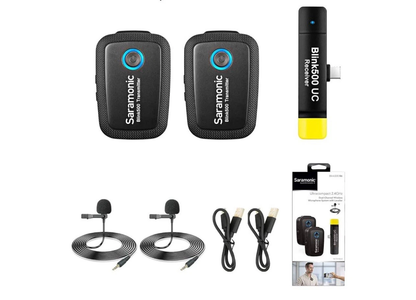Saramonic 2.4G wireless mic kit with 2 transimitters ( up to 50M )