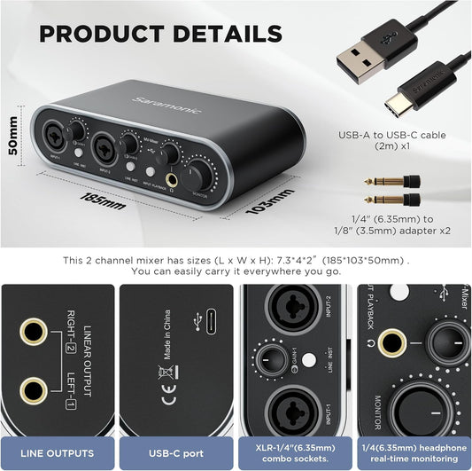 Saramonic MV Mixer Dual-Channel Audio Interface