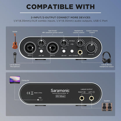 Saramonic MV Mixer Dual-Channel Audio Interface