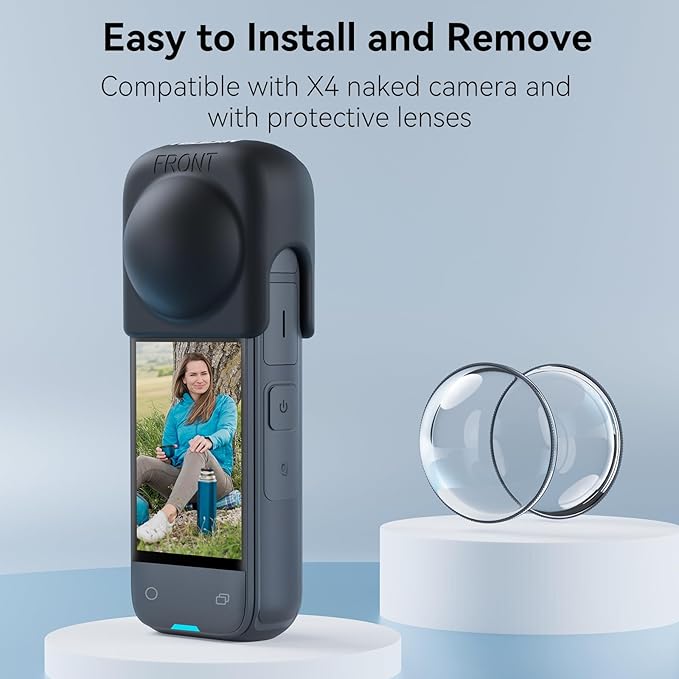 TELESIN Elastic silicone double-sided lens protection cover for Insta360 X4 camera S6-PTC-05-TIS