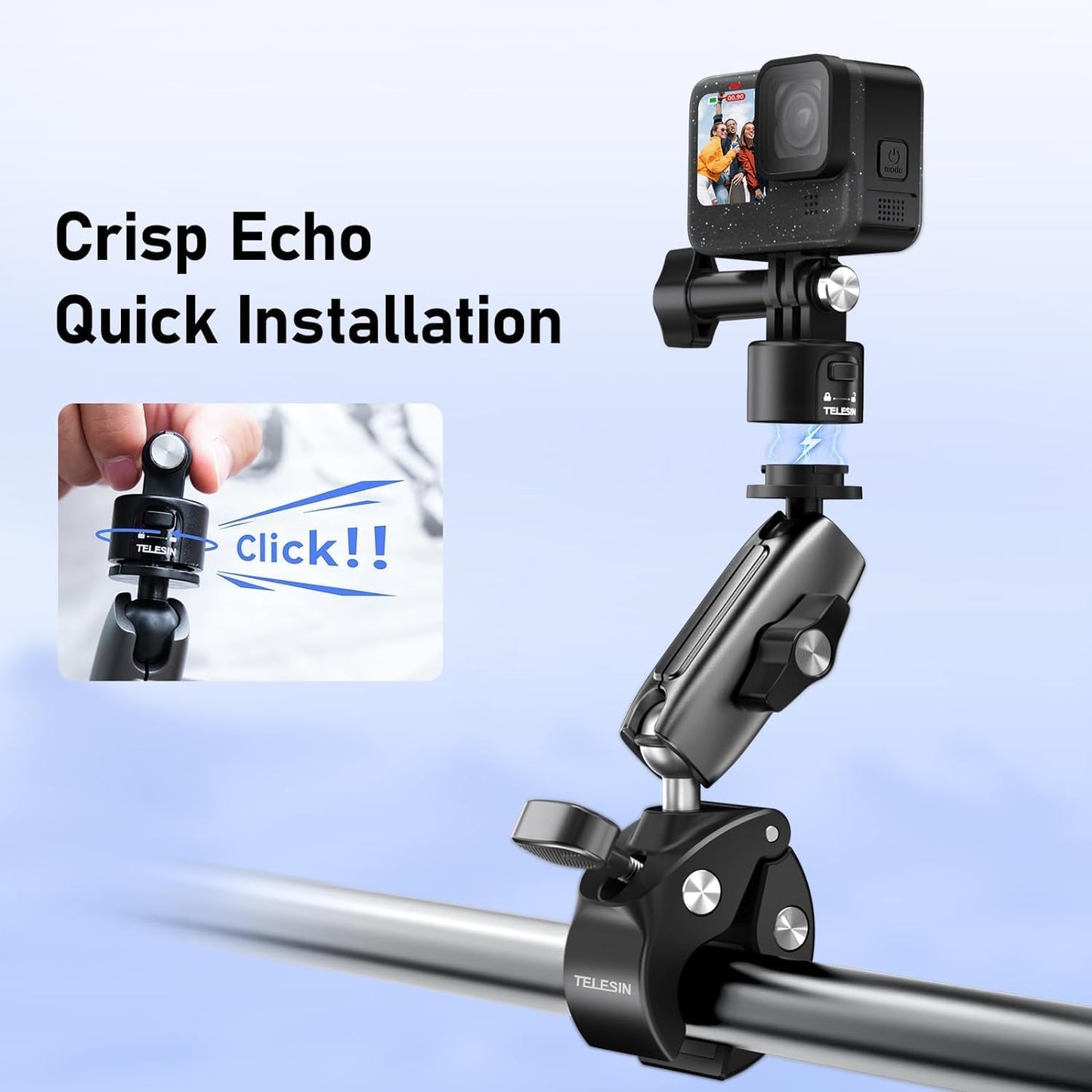 TELESIN Quick Release Universal Clamp Mount S3-HBM-01