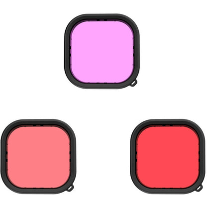 TELESIN Underwater Housing & Lens Filter Kit for GoPro (Purple, Red & Magenta) GP-WTP-904