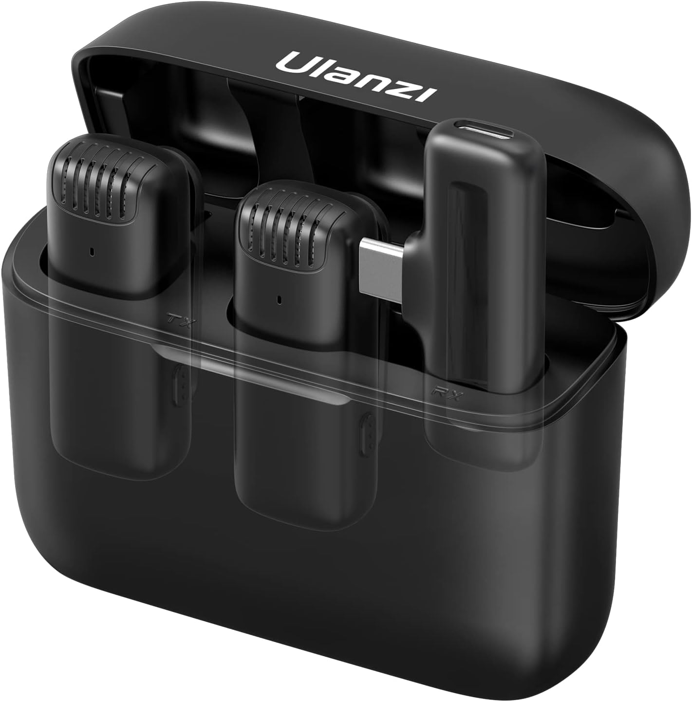 Ulanzi J12-IOS 2.4G wireless mic kit with charging Case 1in2 ( 20 Meter )