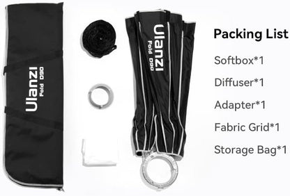 Ulanzi L055 Parapolic SoftBox 90cm With Bowens And Grid ( Universali Mount )