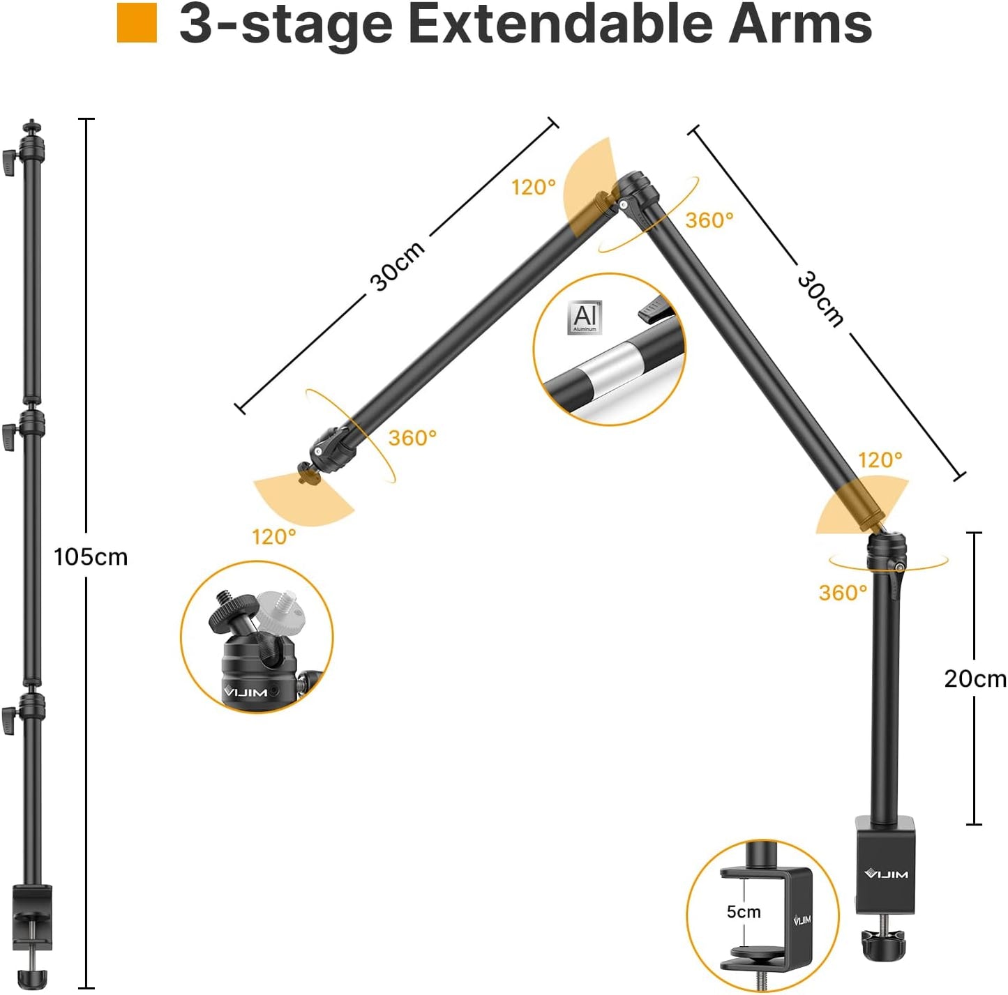 Ulanzi LS08 Three Section Frection Arm