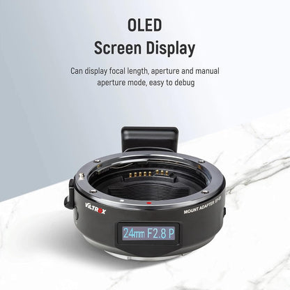 Viltrox Auto Focus OLED display PDAF/CDAFCanon EF/EF-S lenses to Sony E-Mount Cameras