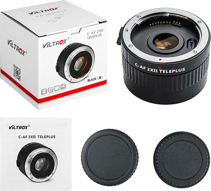Viltrox C-AF 2X II Auto Focus 2.0X Teleconverter Lens Converter for Canon EF Mount