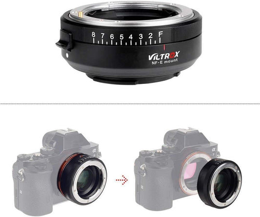 محول عدسة Viltrox اليدوي للتركيز البؤري 0.71* من نيكون F-Mount إلى كاميرات سوني E-Mount