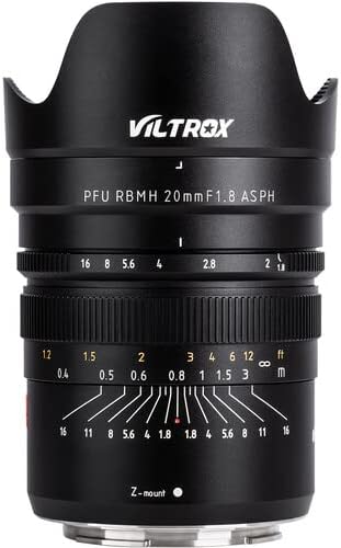 Viltrox Nikon Z Mount Lenses , Full Frame Maunal Focus , 20mm F1.8 Cinema lens