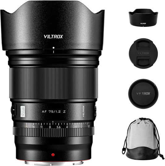 عدسات Viltrox Nikon Z Mount، إطار كامل، تركيز تلقائي، 75 مم F1.2