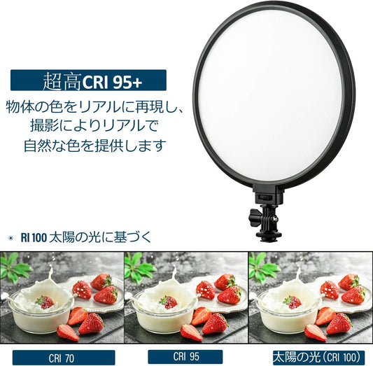 Viltrox VL-500T Round 10-Inch Bi-Color LED Light with LCD Display (25W) ( 3 Light Stand )